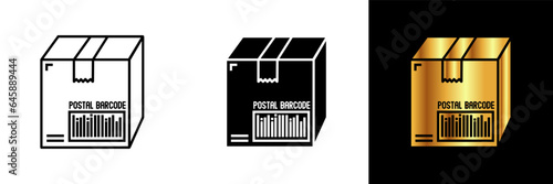 The postal barcode icon represents a vital element of modern mail and package handling, aiding in the efficient tracking and sorting of postal items. 