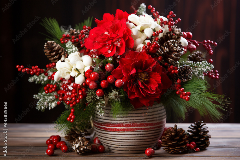 christmas bouquet of red flowers christmas bouquet of red flowers