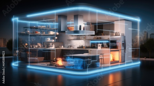 Smart home, Internet of Things with an image of a smart home.