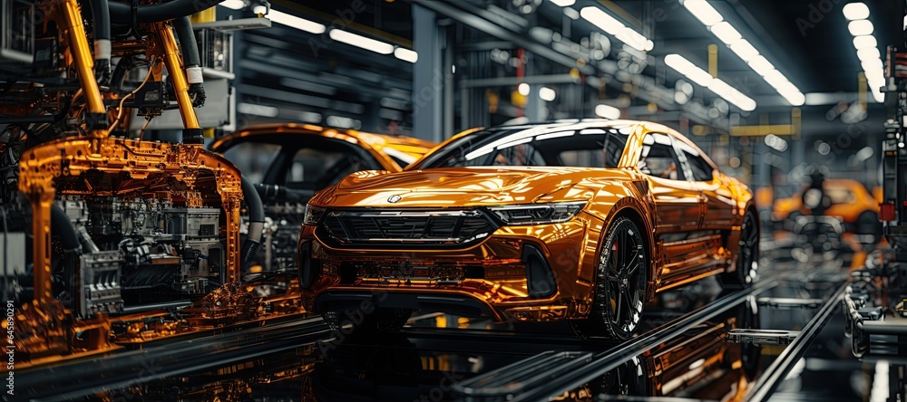 robot arms in the modern automotive industry. Generated with AI robot arms in the modern automotive industry. Generated with AI