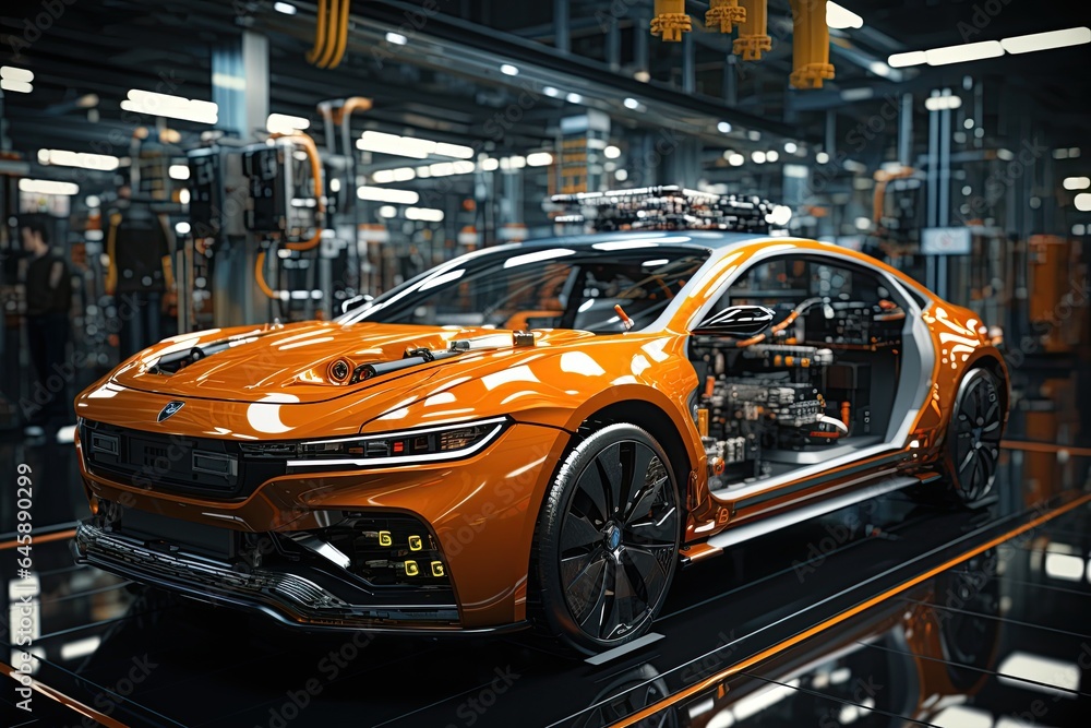 robot arms in the modern automotive industry. Generated with AI robot arms in the modern automotive industry. Generated with AI