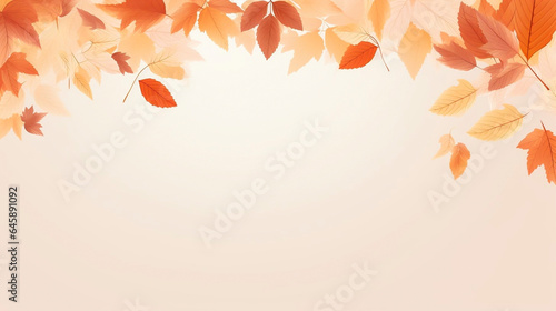copy space  simple illustration  cop  background of autumn colored leafs. Autumn leaves isolated on white background. illustration  no text. Copy space is available.