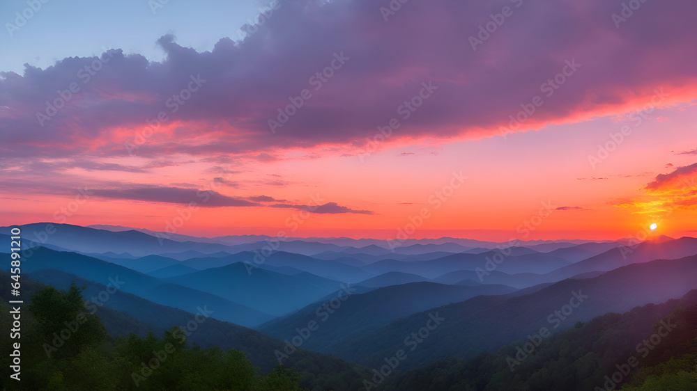 sunset in the mountains sunset in the mountains