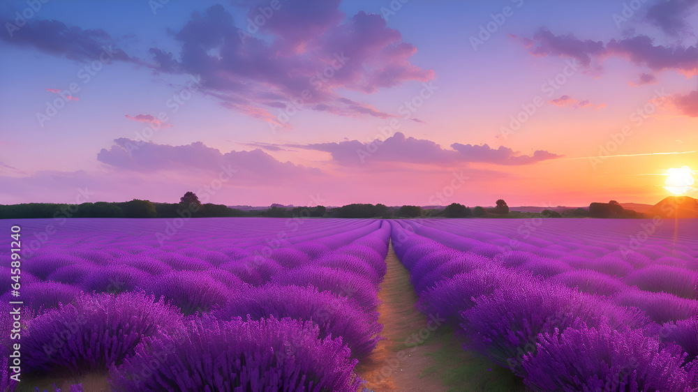 lavender field at dusk lavender field at dusk
