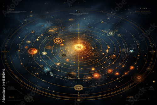 a star map for a fantasy universe, astrology photo