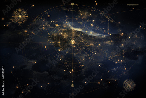 a star map for a fantasy universe, astrology
