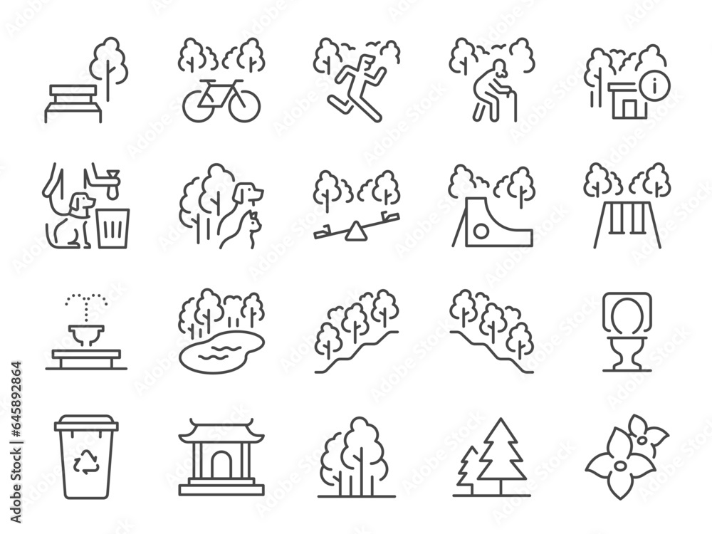 Park icon set. It included public garden, nature, natural and more icons. Editable Vector Stroke.
Park icon set. It included public garden, nature, natural and more icons. Editable Vector Stroke.