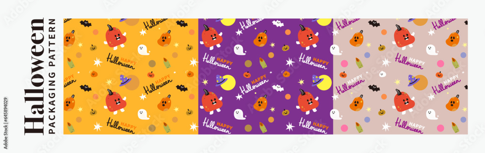 Cute Halloween Packaging Pattern, for texture banner sales paper poster Cute Halloween Packaging Pattern, for texture banner sales paper poster