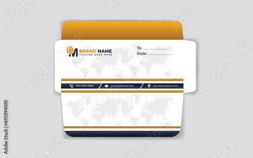 Creative business minimalist layout envelope design template 