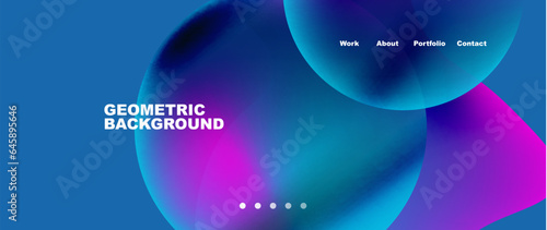 Flowing gradient colors and round elements and circles. Vector illustration for wallpaper, banner, background, leaflet, catalog, cover, flyer