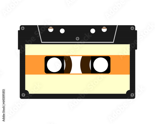 vintage cassette tape. retro cassette tape vector illustration isolated on white background.
