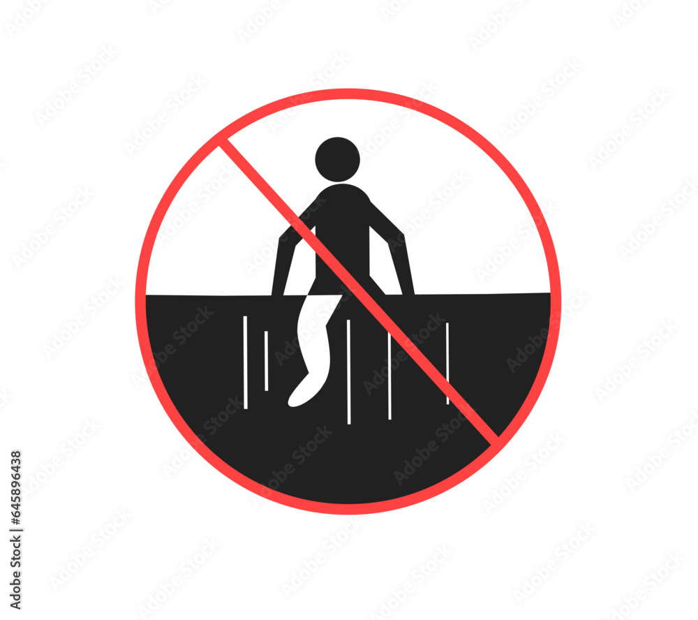 wall climbing prohibited icon. climbing the gate is prohibited. no climbing concept wall climbing prohibited icon. climbing the gate is prohibited. no climbing concept