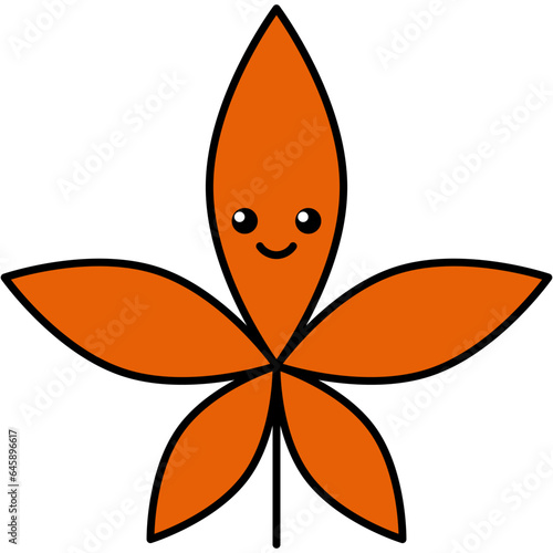 Lovely Autumn Leaves Cartoon Illustration Clipart Style. Clipart Object or Illustration Design Element
