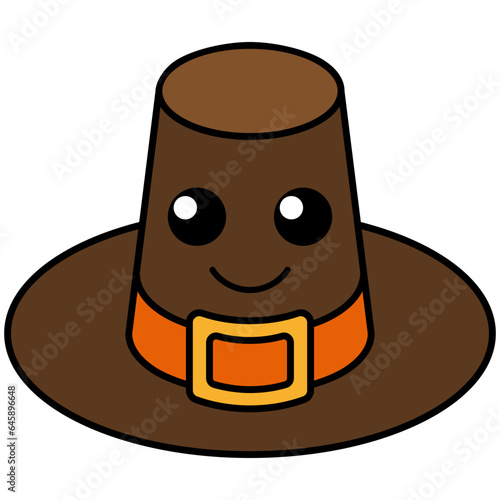 Cute Top Hat Cartoon Illustration Clipart Style. Clipart Object or Illustration Design Element
