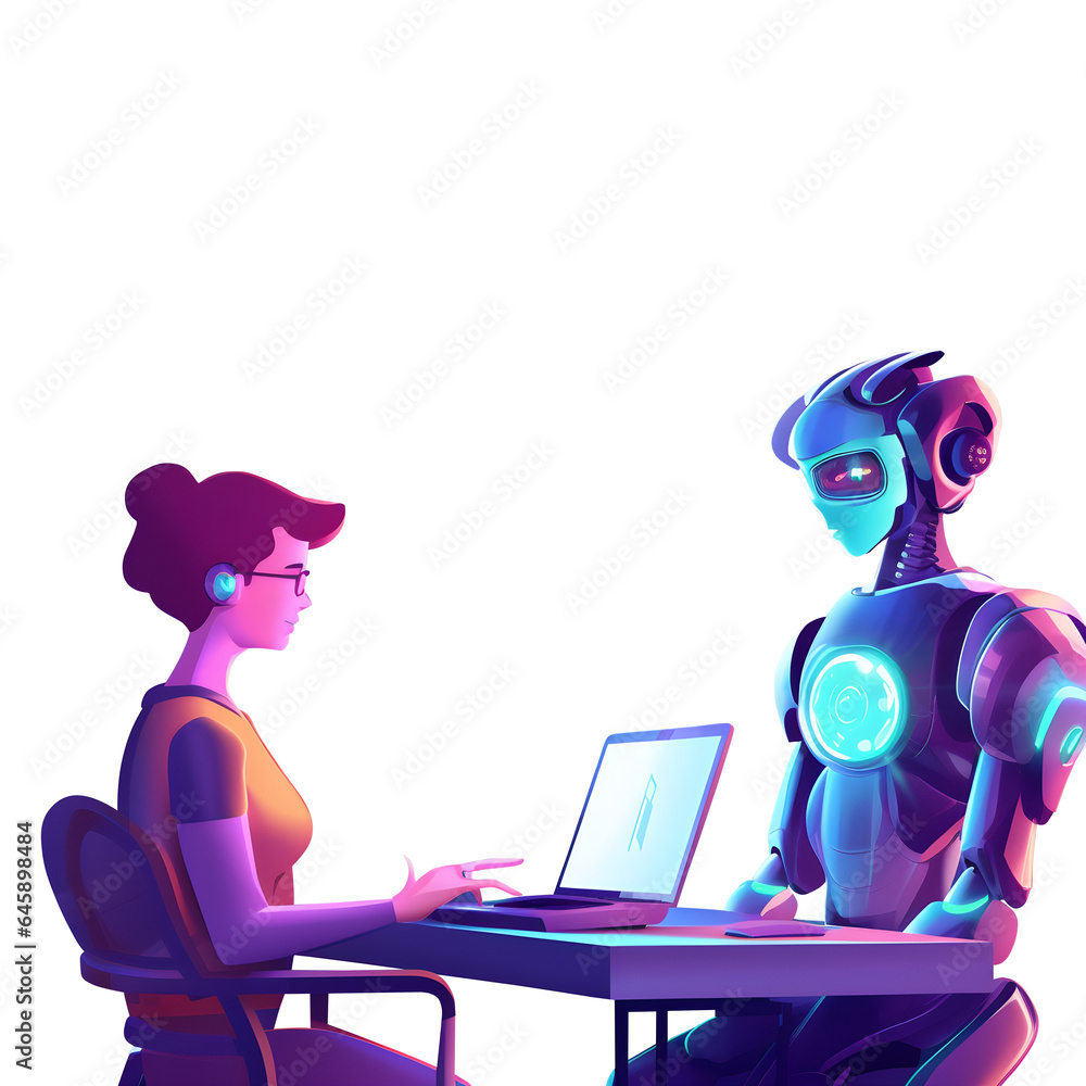 Robot model, Robot, Cartoon, AI. Artificial intelligence,