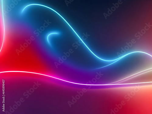 3D abstract neon light blue purple glowing geometric background