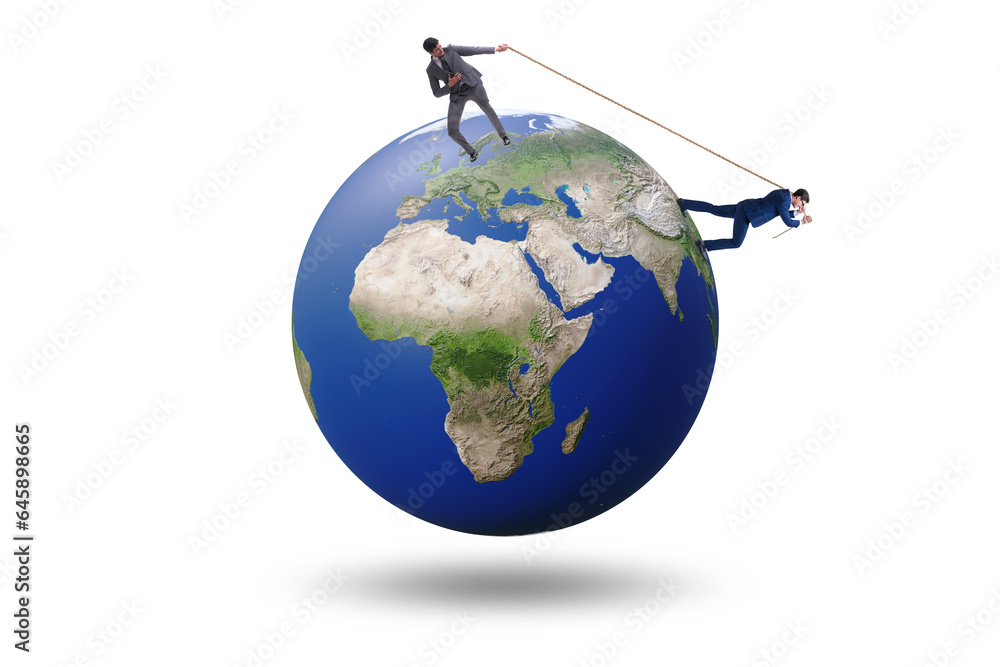 Naklejka premium Illustration of global international conflict