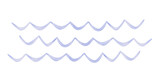 Blue wavy lines are isolated on a transparent background. Cute watercolor waves illustration. Nautical clipart. Wavy stripes elements. Hand-drawn navy texture.
