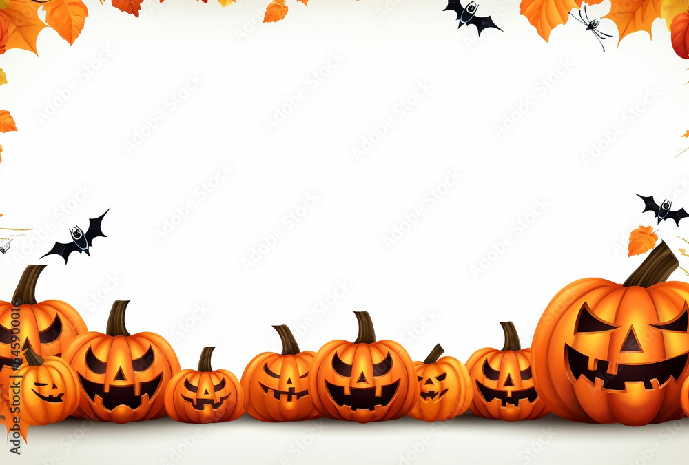 halloween banner design with pumpkin background. AI Generated Images