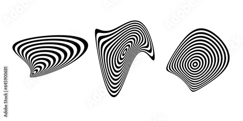 Abstract Op Art Striped Lines Pattern.