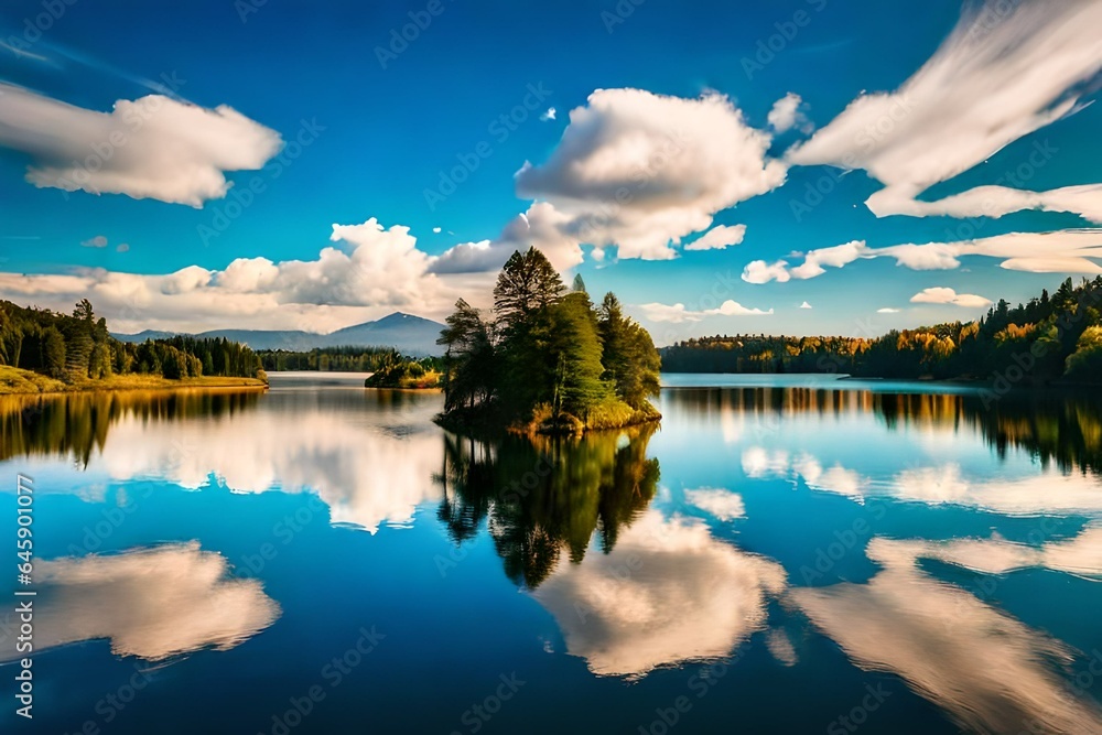 lake and clouds