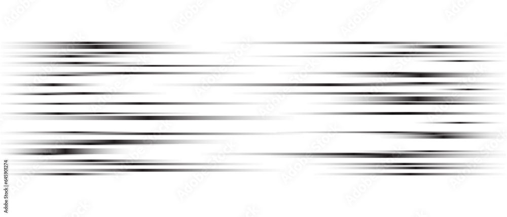 Vector speed lines dynamic pattern black fade gradient isolated on transparent background for concept of speed, technology, digital, communication, science, music