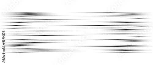 Vector speed lines dynamic pattern black fade gradient isolated on transparent background for concept of speed, technology, digital, communication, science, music