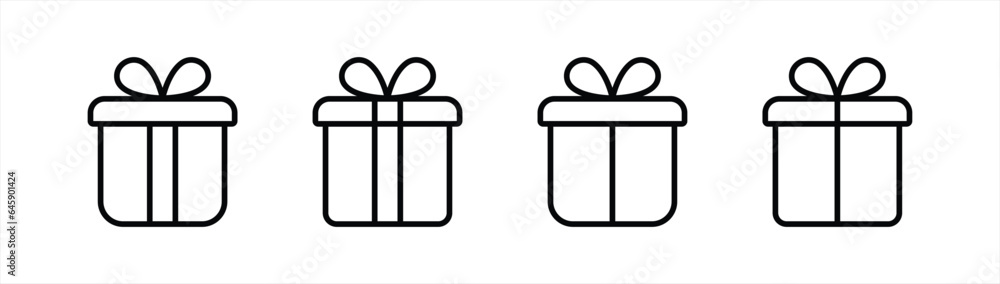 gift box icon set. christmas gift box, surprise present icon line simple style symbol sign collections, vector illustration gift box icon set. christmas gift box, surprise present icon line simple style symbol sign collections, vector illustration