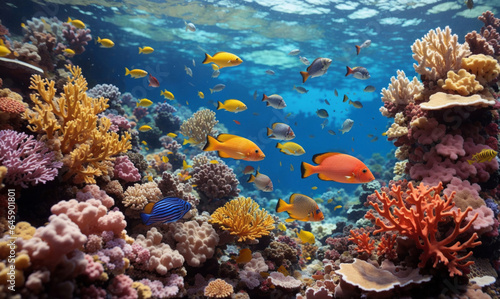 Colorful tropical coral reef with fish © Johan Wahyudi