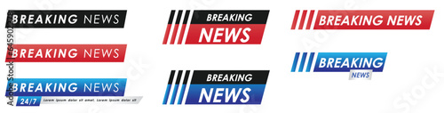 A set of Breaking news banner for news broadcasting. Breaking news splash designs.