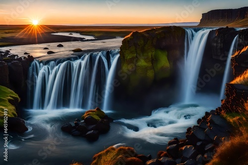 waterfall in autumn