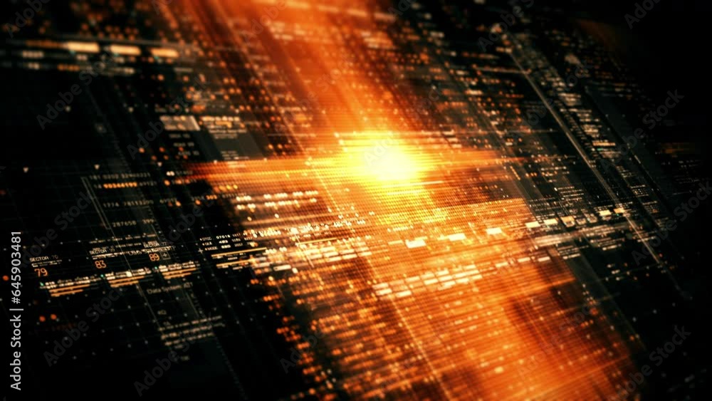 Advanced data matrix simulation UI with cuttingedge digital