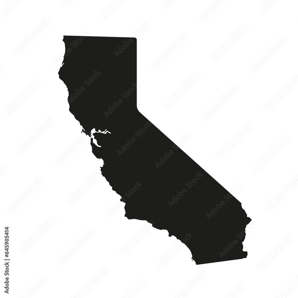 California county map vector outline in gray background. Detailed vector map. California state