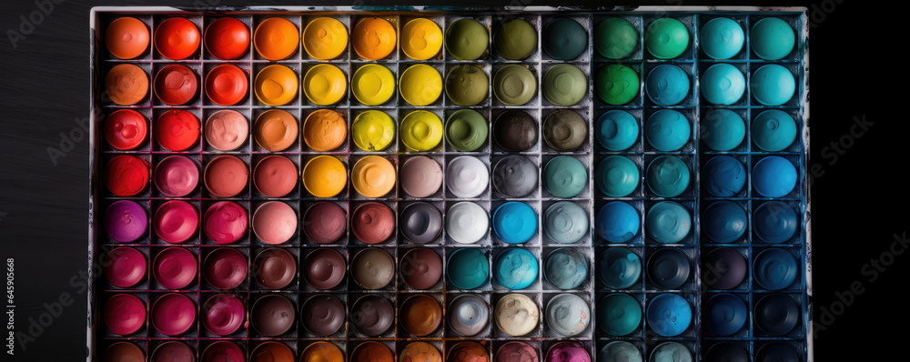 Old water color palette. Old water color palette.