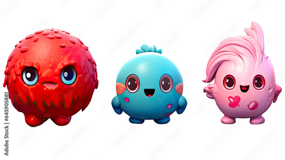 cute funny blob characters isolated PNG series cute funny blob characters isolated PNG series