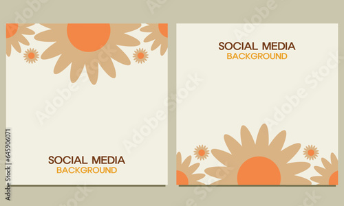 social media post background with natural floral ornament. Suitable for social media post  banner design and internet ads.
