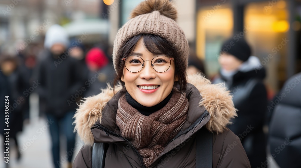 Smiling retired asian woman. AI Generated. Smiling retired asian woman. AI Generated.