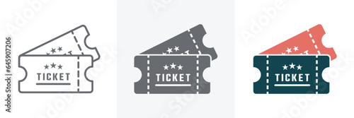 Ticket set icon vector illustration in flat style.Event ticket simple icon set.Outline ticket icon graphic and web design.Vector illustration