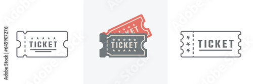 Ticket set icon vector illustration in flat style.Event ticket simple icon set.Outline ticket icon graphic and web design.Vector illustration