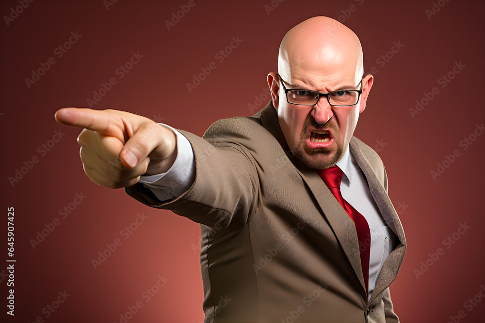 studio shot of angry teacher pointing finger studio shot of angry teacher pointing finger