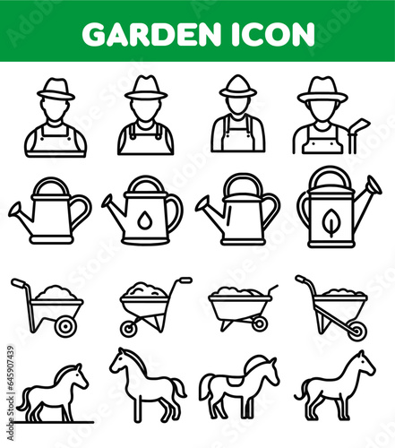 garden icon set