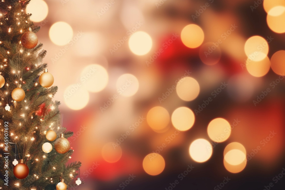 Beautiful Christmas defocused blurred background with Christmas tree lights Beautiful Christmas defocused blurred background with Christmas tree lights
