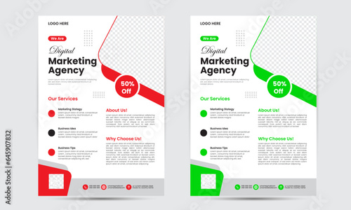Professional Corporate Flyer Template,  Editable Vector and eps file, With two Color