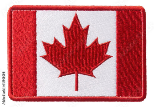 Canada flag embroidery patch isolated.