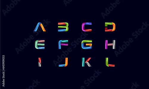 colorful alphabet 3d logo