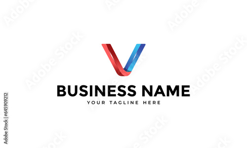Free Download colorful letter V logo template - GFXLoad