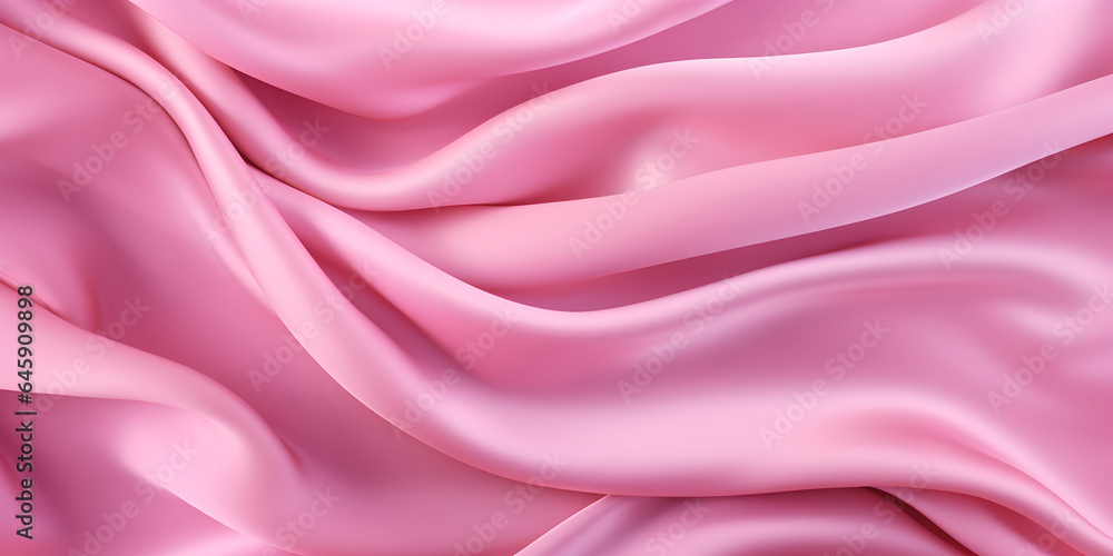 Obraz premium Elegant pink soft silk satin fabric background with several waves and folds