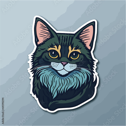 cat girly svg sticker flat, generative ai