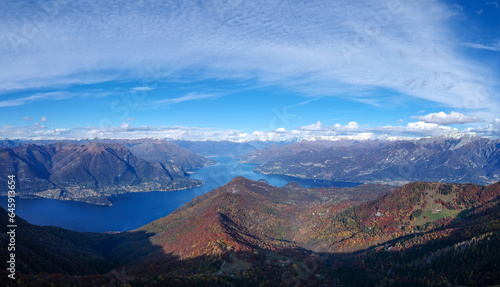 Panoramic view of Lake Como, Aerial view, Autumn © anderm