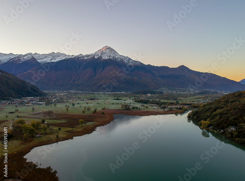 Panoramic view of Lake Como, Aerial view, Autumn © anderm